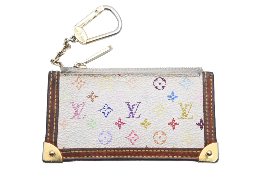 LOUIS VUITTON Pochette Blanc White Wallet Leather White Multicolor